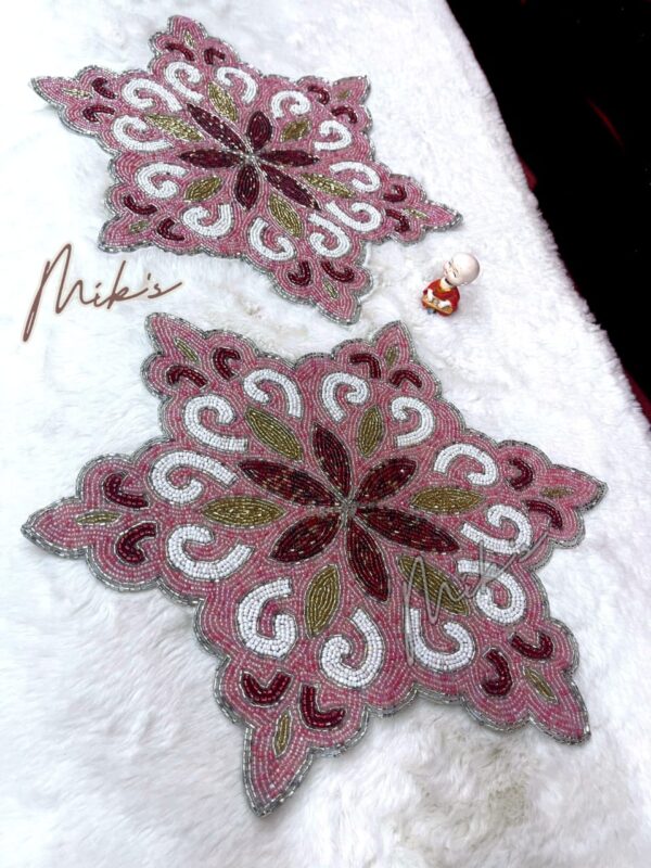 LUXURIOUS BEADS PEARLS STONE WORK DINING MATS
