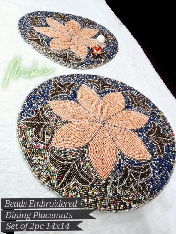 LUXURIOUS BEADS PEARLS STONE WORK DINING MATS