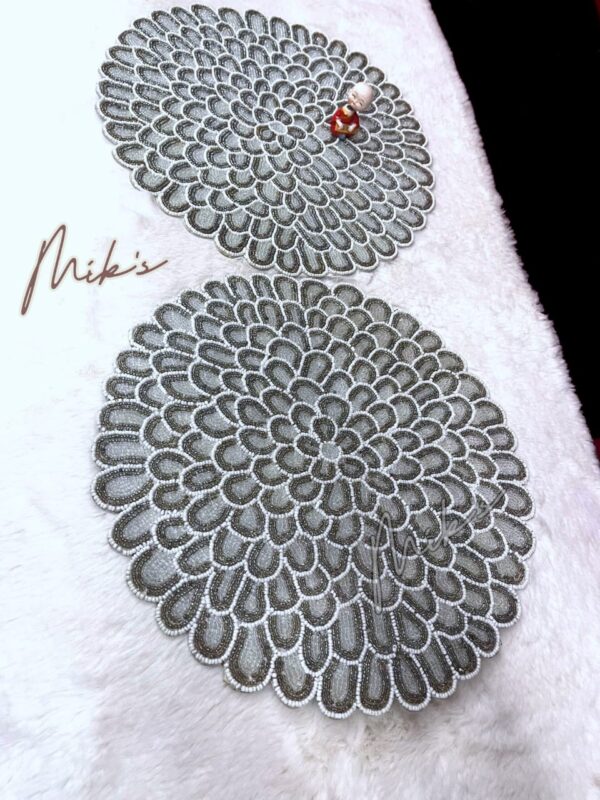 LUXURIOUS BEADS PEARLS STONE WORK DINING MATS