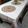 6 SEATER DINING TABLE COVER WITH CUT WORK BORDER